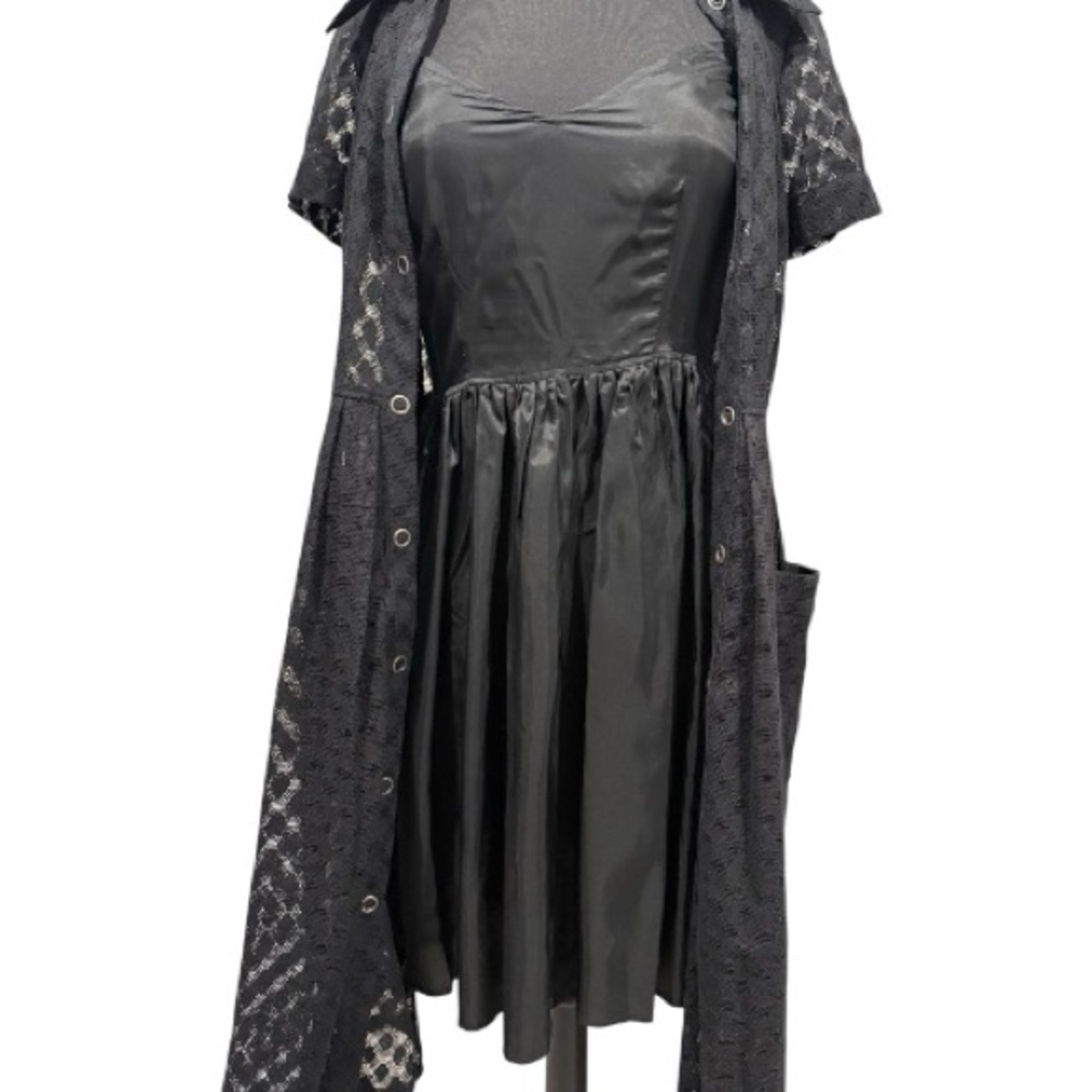 Plenty by Tracy Reese Black Lace Retro Shirtwaist Dress Size 6 - Picture 9 of 12